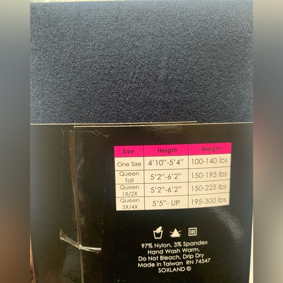 Nu&Nu Legwear Opaque Tights with Spandex. Color: Navy (2 pair) - Picture 4 of 4